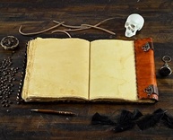 Livro de Feitiços Hocus Pocus - Encadernação Vintage Marrom 10x7 - imagem 3