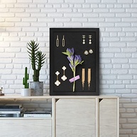 Quadro de Cortiça com Moldura de Madeira Preta 38x28cm - Feltro Premium para Organização de Notas, Fotos e Joias - imagem 3