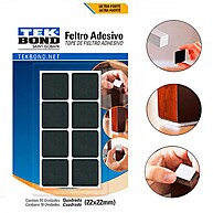 Feltro Quadrado Preto 22mm – 16 Unidades para Proteger Pisos e Móveis - imagem 1