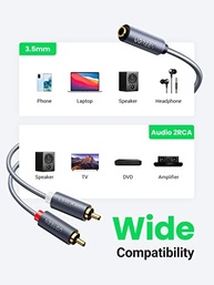 Cabo Adaptador UGREEN 3.5mm Fêmea para 2 RCA Macho: Som Estéreo de Alta Fidelidade - imagem 4