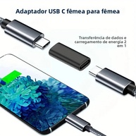 Adaptador USB-C Fêmea para Fêmea: Conecte e Expanda! - imagem 2
