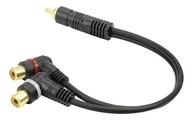 Cabo RCA Y 1 Macho x 2 Fêmeas 90º - Conexão de Áudio Perfeita e Flexível (25cm) - imagem 2