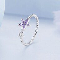 Anel de Flor Prata 925 Bamoer: Delicadeza Feminina - imagem 2