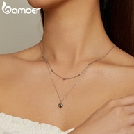 Colar Coração Prata 925 Bamoer: Elegância Feminina - imagem 2