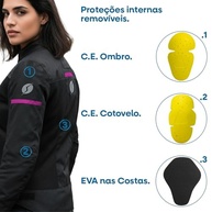 JAQUETA MOTOQUEIRO MOTOCILISTA VENT SHIVER FEMININA PRETO-ROSA TAM 3G - imagem 5