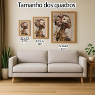 Quadro Decorativo Mulher Afro Flores - Arte Feminina Elegante com Moldura para Sala e Quarto - imagem 3