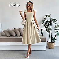 Lovito Saia com Fenda e Guingão – Estilo Casual Feminino - imagem 2