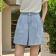 Shorts Jeans Lovito Casual com Bolso Liso - Estilo e Conforto Feminino - imagem 2