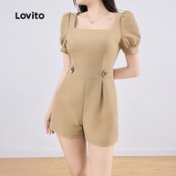 Macacão Elegante Lovito com Botões Lisos – Estilo e Conforto Feminino - imagem 2