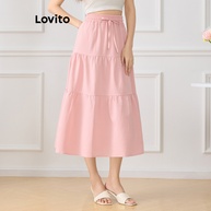 Saia Elegante Lisa com Cadarço Lovito: Estilo e Conforto Feminino - imagem 2