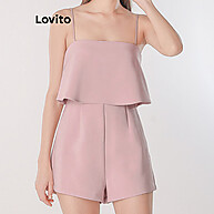 Macacão Casual com Babados Lisos Lovito - Estilo e Conforto Feminino - imagem 2