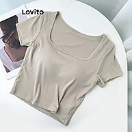 Camiseta Casual Lisa Básica Multicolorida Lovito - Estilo e Conforto Feminino - imagem 2