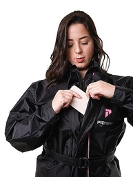 Capa Roupa Conjunto De Chuva Feminino Tam M Impermeável Nylon Pioneira Bolso Interno Motoqueira Motociclista Motoboy - imagem 2