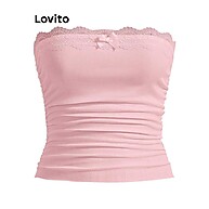 Lovito Regata Fofa de Renda Lisa – Conforto e Estilo Feminino - imagem 2