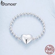 Anel de Prata 925 Coração Bamoer: Presente Feminino - imagem 2