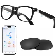 Anpress Óculos inteligentes masculinos e femininos AI Bluetooth com 164 idiomas e acentos tradução em tempo real, óculos tradutores de IA com lentes antirluz azul e UV400, controle de voz, som - imagem 1