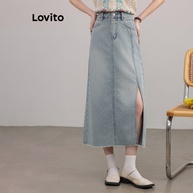 Saia Jeans Lovito: Estilo Casual com Fenda! - imagem 2