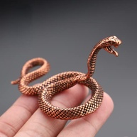 Estátua de Cobra em Cobre Sólido - Escultura Zodíaco Feng Shui para Mesa e Decoração - imagem 4