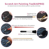 Kit de Pintura Scratch para Adultos e Crianças - 8 Cartões A4 com Ferramentas Coloridas - imagem 4