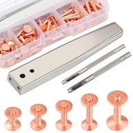 Kit 50 Conjuntos Rebites Cobre para Couro + Ferramentas | Reparo e Decoração DIY - imagem 2
