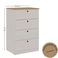Cômoda 4 Gavetas: Montagem Fácil e Sem Ferramentas - imagem 2