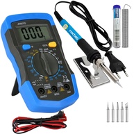 Kit Essencial Eletrônica: Multímetro Digital Profissional MD-200L + Ferro de Solda Ajustável 127V + Solda Estanho - imagem 1
