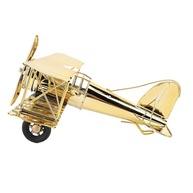 Modelo de Avião Retrô em Ferro Banhado a Ouro - Decoração Vintage para Estúdio e Casa - imagem 3