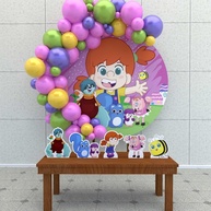 Kit Decoração Painel Redondo Festa Infantil O Diário de Mika - 1,50m - imagem 1