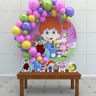 Kit Decoração Painel Redondo Festa Infantil O Diário de Mika - 1,50m - imagem 2