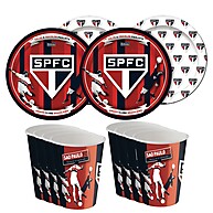 Festa São Paulo FC: Kit 8 Pratos + 8 Copos - imagem 1