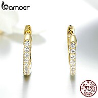 Brincos de Argola Bamoer 925 Sterling Silver – Elegância para Presentes e Festas - imagem 2