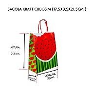 Sacola Kraft Magali Melancia – 50 Unidades para Festas - imagem 1