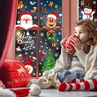 Adesivos de Janela de Natal 245 Peças - Decalques Reutilizáveis Dupla Face com Temas Festivos - imagem 4
