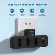 Extensão Elétrica Inteligente Wi-Fi: Controle Total por Voz e App | 3 Tomadas + 3 USB (Tipo-C Incluído) - imagem 3