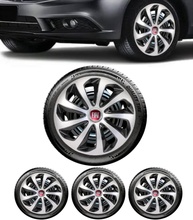 Jogo 4 Calotas Esportivas Velox Aro 15 Prata/Preto - Fiat Cronos, Argo, Mobi e Mais - imagem 1