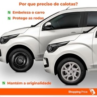 Kit 4 Calotas Aro 14 Fiat Mobi 2017 2018 Prata Grid Cubo Baixo - imagem 3