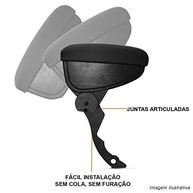 Apoio de Braço Curvo Ecológico Preto para Fiat Palio, Siena, Strada e Uno Mille (1984-2012) com Porta Objetos - imagem 3