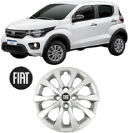 Jogo 4 Calotas Aro 14 Fiat Mobi 2017-2025 Grid Preto Resinado Logo Fiat - imagem 3