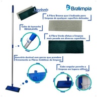 Rodo Limpa Tudo 360g com Suporte - Sistema Retrátil e Fibras Premium Bralimpia - imagem 5