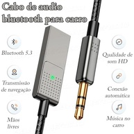 Adaptador Bluetooth 5.3 USB para Auxiliar de Carro P2: Som de Alta Fidelidade e Chamadas Viva-voz - imagem 3