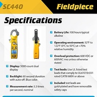 Fieldpiece SC440: Multímetro True RMS Essencial para HVACR com Temperatura e Inrush - imagem 4