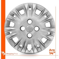 Kit 4 Calotas Aro 14 Prata Grid New Fiesta 2014-2017 - Cubo Baixo - imagem 4