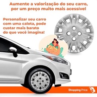 Kit 4 Calotas Aro 14 Prata Grid New Fiesta 2014-2017 - Cubo Baixo - imagem 5