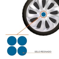 Jogo de Calotas Velox Aro 14 Prata para Ka, Fiesta, Focus, Courier e Escort + Selos Resinadas - imagem 3