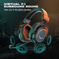 FIFINE Fone de ouvido jogos para PC - fones de ouvido USB com fio e microfone para computador com som surround 7.1 para PS4/PS5 no laptop/streaming, com modo EQ, RGB, almofadas macias - AmpliGame H6 - imagem 2