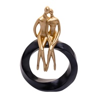 WOLFF - Figura Decorativa de Resina Casal 14cm x 5cm x 22cm - Peça Romântica para Decoração de Ambientes - imagem 1
