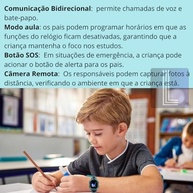 Smartwatch Infantil C/ GPS, Câmera e Chip - Segurança e Diversão para Seu Filho (Verde) - imagem 4