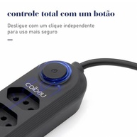 Filtro de Linha 4 Tomadas 10A Bivolt + 3 USB - Extensão 2m com Liga/Desliga - imagem 4