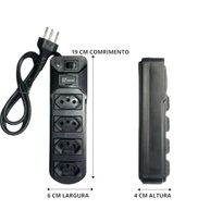 Filtro de Linha FERNIK 4 Tomadas: Proteção Total para Seus Eletrônicos (110/220V, Preto) - imagem 4