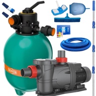 Filtro de Piscina Completo: DFR15 + Bomba + Kit Limpeza - imagem 1